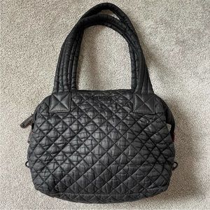 MZ Wallace Women's Black Quilted Medium Sutton Tote Bag, No Crossbody Strap